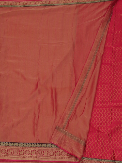 

Pothys Peach Solid Poly Georgette Saree