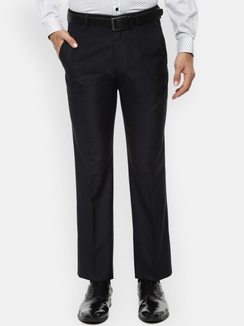 

V Dot Men Black Slim Fit Solid Formal Trousers