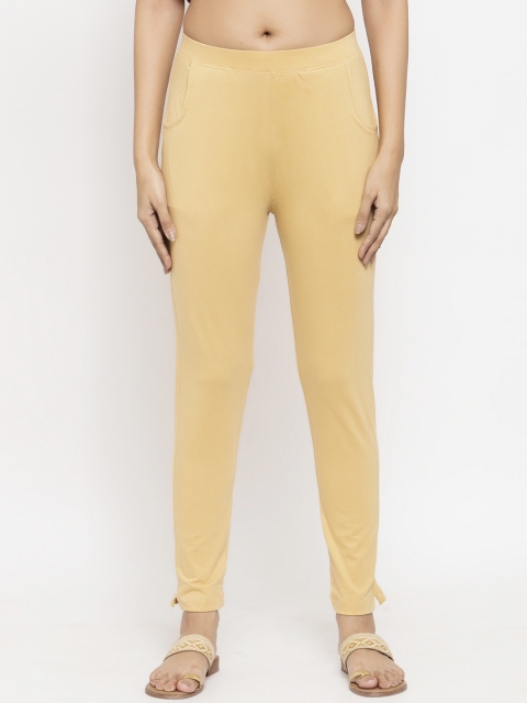 

NEUDIS Women Beige Solid Ankle-Length Leggings