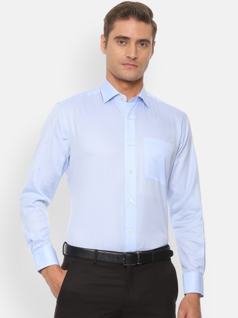 

Luxure by Louis Philippe Men Blue Regular Fit Solid Formal Shirt