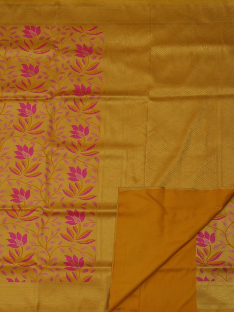 

Pothys Yellow Printed Art Silk Saree