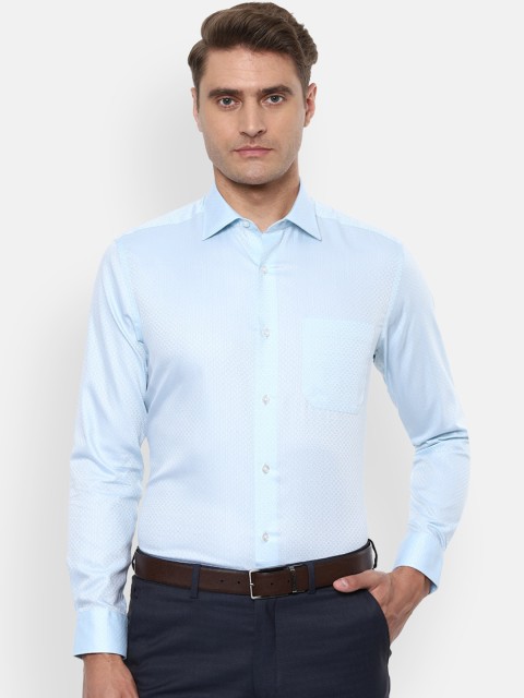 

Louis Philippe Men Blue Regular Fit Self Design Formal Shirt