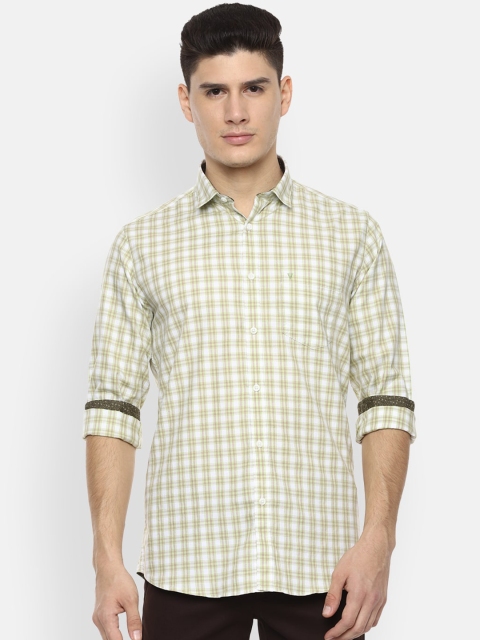

Van Heusen Sport Men White & Green Slim Fit Checked Casual Shirt