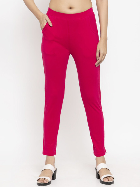 

NEUDIS Women Magenta Solid Ankle Length Leggings