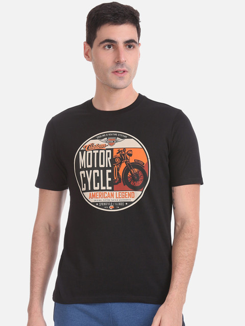 

Cherokee Men Black Printed Round Neck T-shirt
