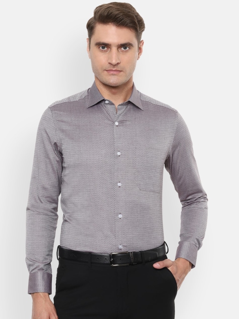 

Louis Philippe Men Grey Regular Fit Printed Formal Shirt