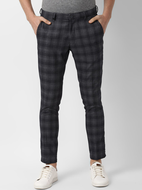 

Louis Philippe Sport Men Grey Slim Fit Checked Regular Trousers