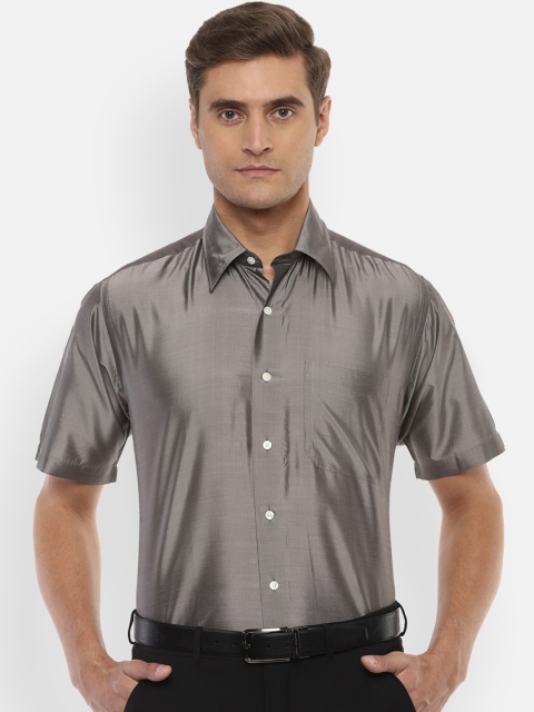 

Louis Philippe Men Grey Regular Fit Solid Formal Shirt