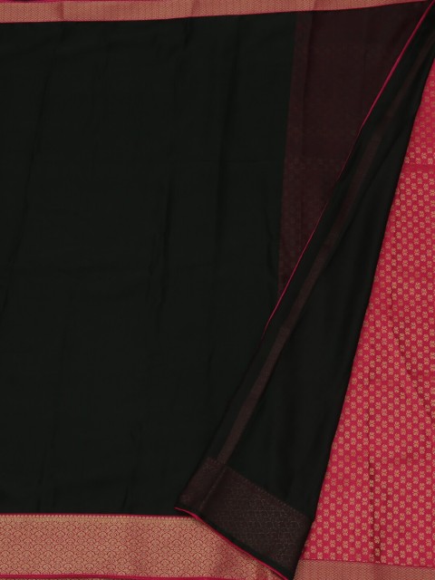 

Pothys Black Solid Poly Georgette Saree
