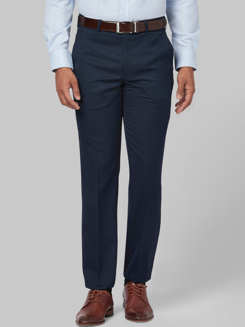 

Park Avenue Men Blue Regular Fit Solid Formal Trousers