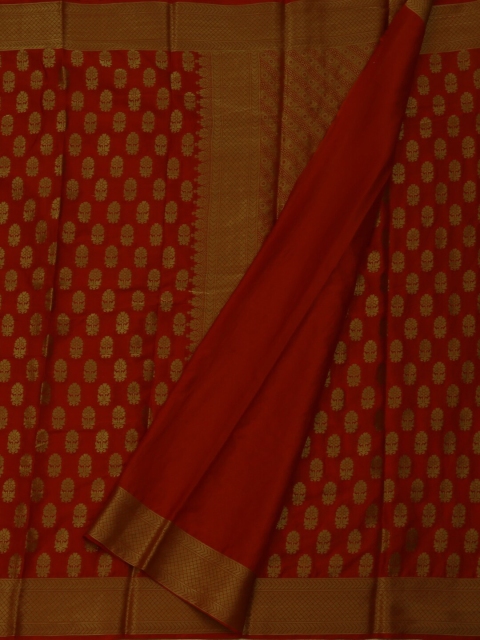 

Pothys Red & Gold-Toned Poly Georgette Woven Design Saree