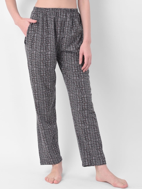 

Clovia Women Grey & Black Printed Lounge Pants