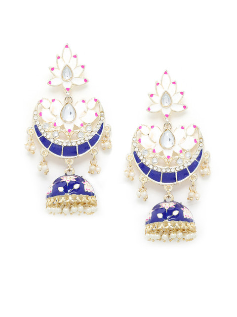 

Kairi Blue & White Crescent Shaped Chandbalis