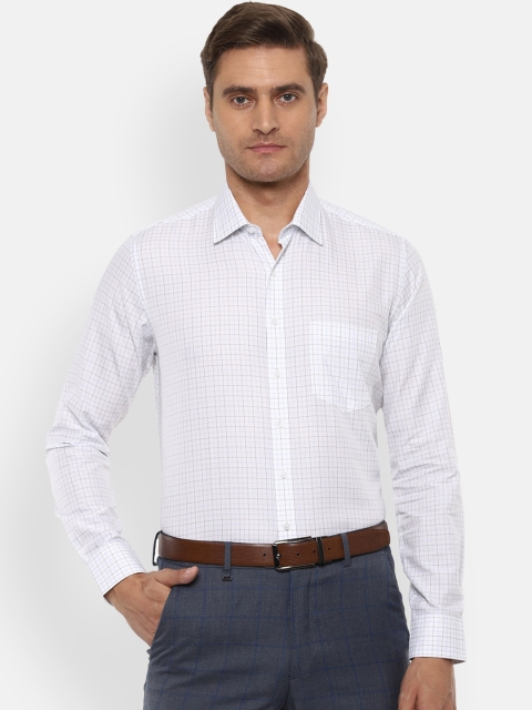 

Van Heusen Men White Slim Fit Checked Formal Shirt