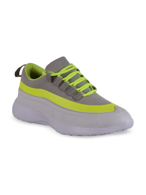 

Ferraiolo Men Grey Colourblocked Mesh Mid-Top Sneakers