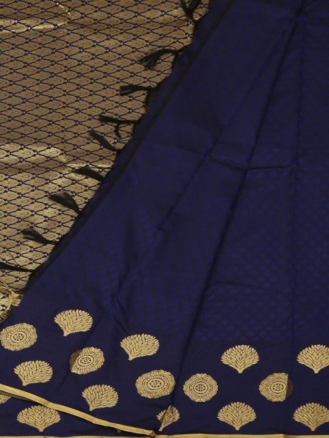

Pothys Navy Blue & Gold-Toned Art Silk Woven Design Saree