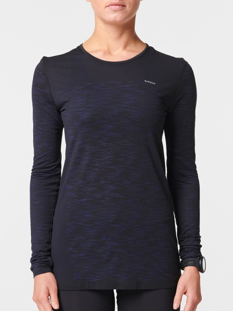 

KIPRUN By Decathlon Women Black Solid Round Neck T-shirt