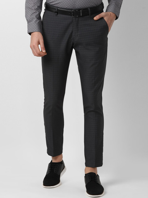 

Louis Philippe Sport Men Grey Slim Fit Checked Regular Trousers