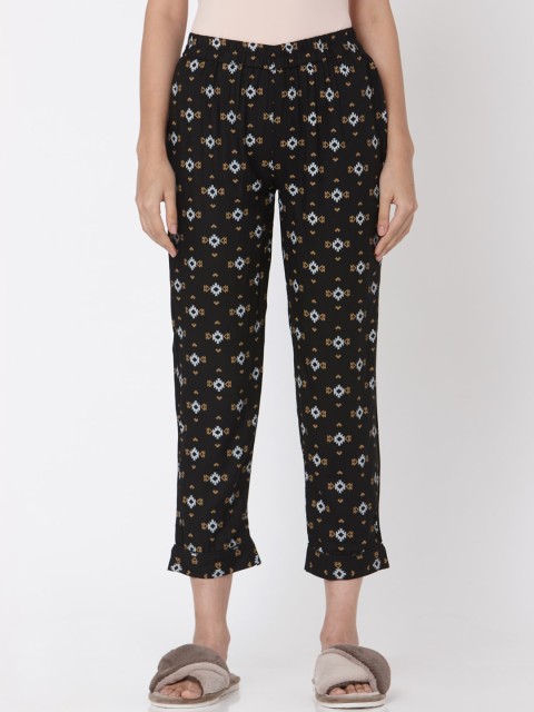 

Smarty Pants women's black aztec color print cotton pyjama
