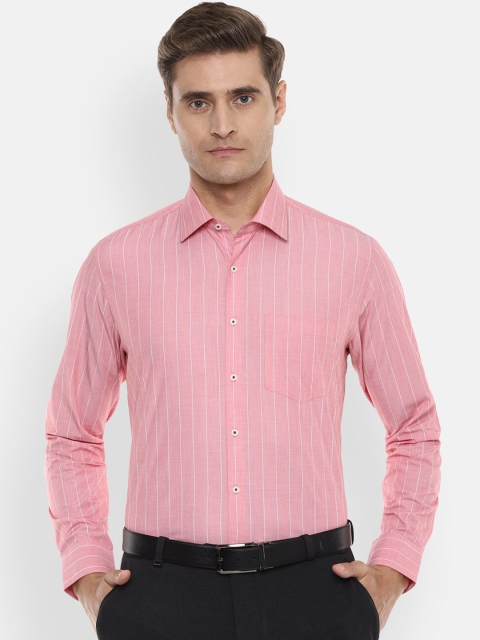 

Van Heusen Men Pink Slim Fit Striped Formal Shirt