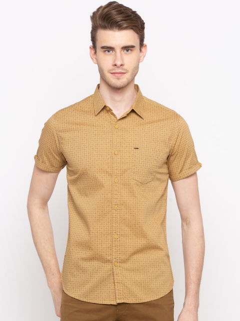

SPYKAR Men Khaki Slim Fit Printed Casual Shirt