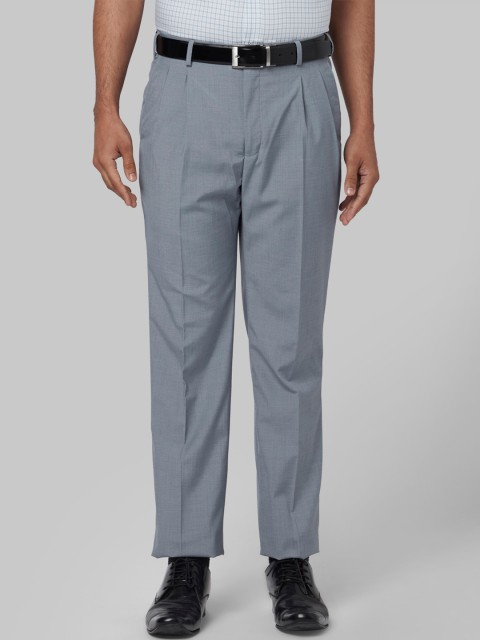 

Park Avenue Men Blue Regular Fit Solid Formal Trousers
