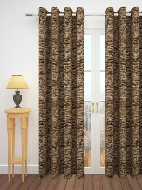 

Story@home Brown Jacquard Single Long Door Curtain
