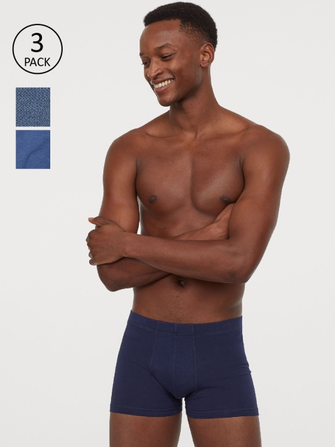 

H&M Men Navy Blue 3-pack short trunks