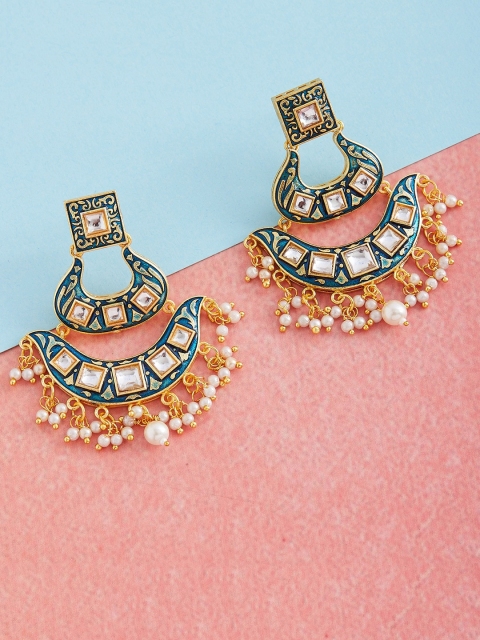 

GloBox By ZeroKaata Blue Gold-Plated Classic Chandbalis