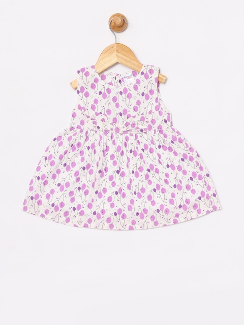 

NAUTI KIDZ Girls White Printed Fit and Flare Dress