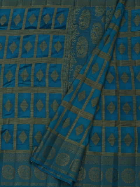 

Pothys Blue Woven Design Jute Silk Saree