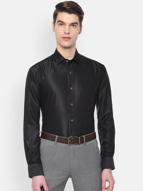 

Luxure by Louis Philippe Men Black Regular Fit Solid Formal Shirt