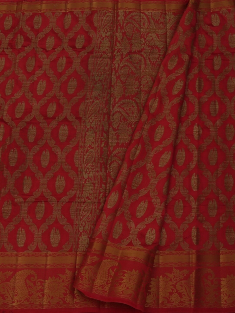 

Pothys Red & Gold Jute Silk Woven Design Saree