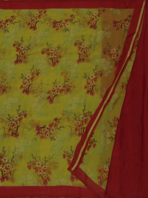 

Pothys Green & Pink Poly Georgette Printed Saree