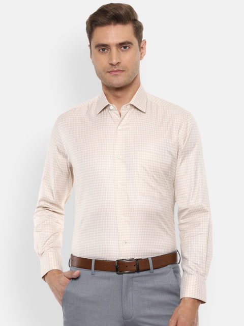 

Luxure by Louis Philippe Men Beige Regular Fit Checked Formal Shirt