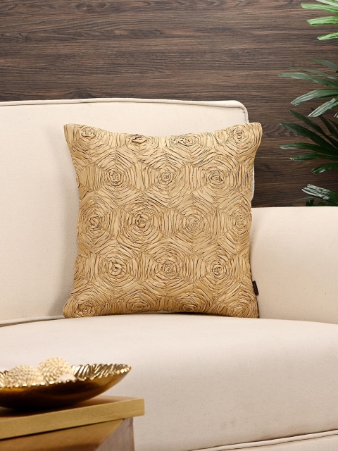 

Pure Home and Living Gold-Coloured Single Woven- Design Cushion Cover