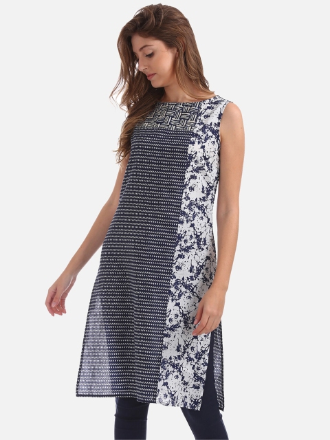 

Karigari Women Black & White Printed A-Line Kurta
