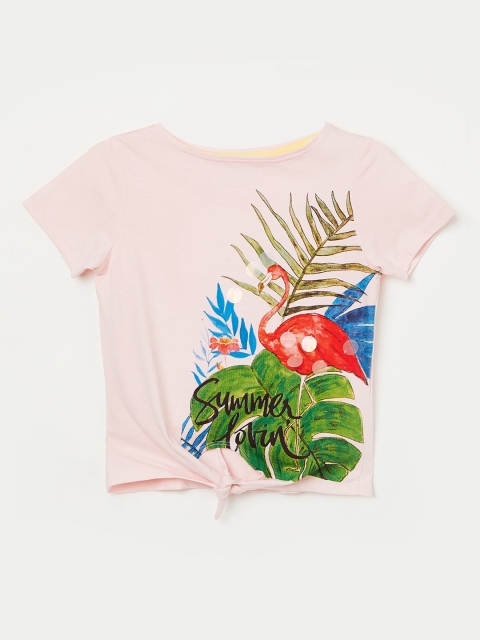 

Fame Forever by Lifestyle Girls Pink Printed Pure Cotton Top