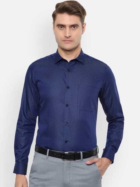 

Louis Philippe Men Navy Blue Slim Fit Self Design Formal Shirt