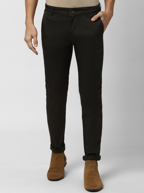 

Peter England Casuals Men Black Slim Fit Solid Regular Trousers