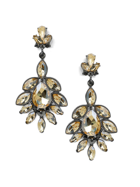 

TOKYO TALKIES X rubans FASHION ACCESSORIES Silver-Toned & Gold-Toned Floral Drop Earrings