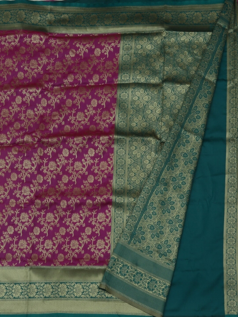 

Pothys Magenta & Green Jute Silk Woven Design Saree