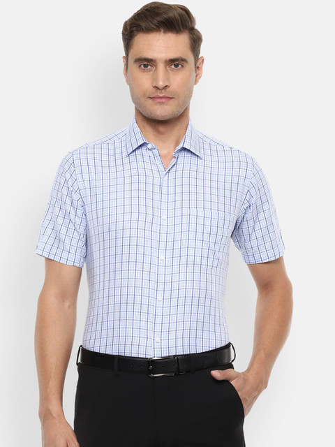 

Van Heusen Men Blue Regular Fit Checked Formal Shirt