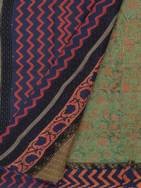 

Pothys Sea Green Printed Pure Cotton Saree