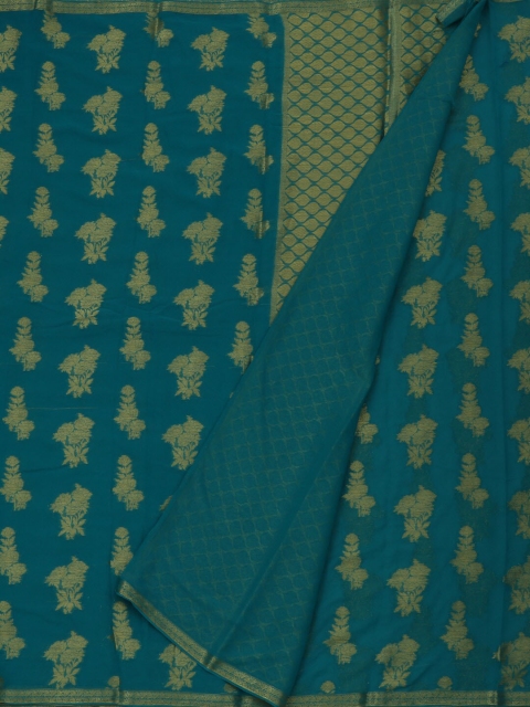 Pothys Blue Woven Design Poly Georgette Saree