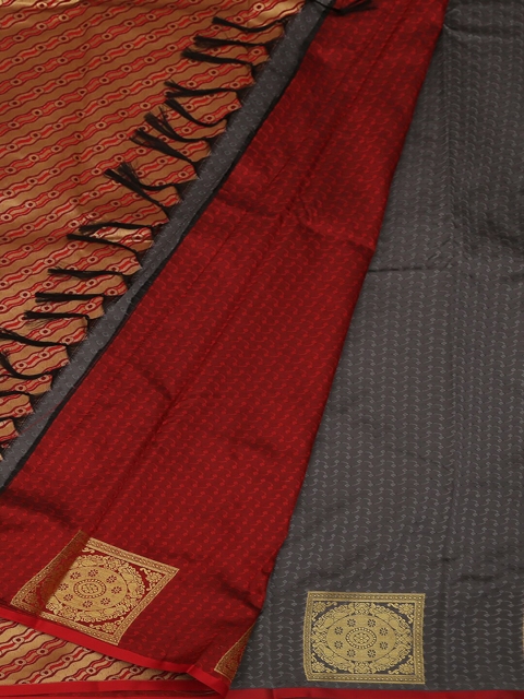 

Pothys Grey Woven Design Art Silk Saree