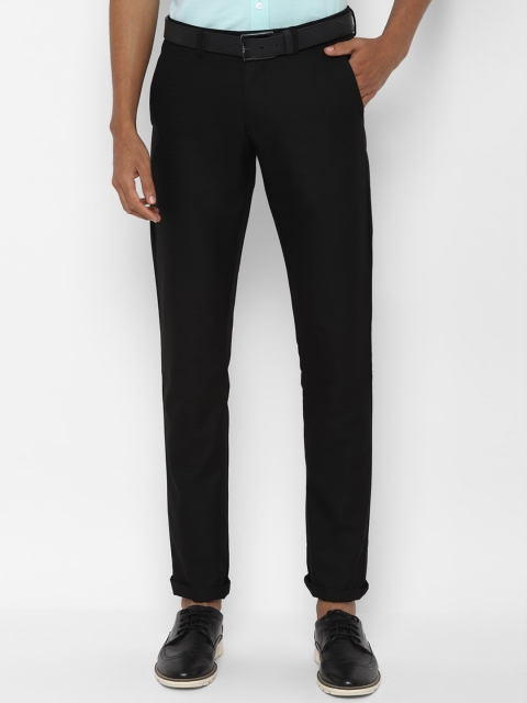 

Allen Solly Men Black Slim Fit Self Design Regular Trousers