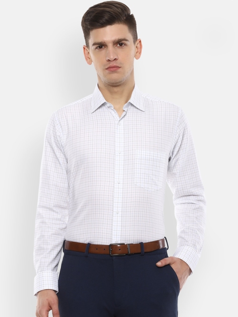 

Van Heusen Men White Slim Fit Checked Formal Shirt