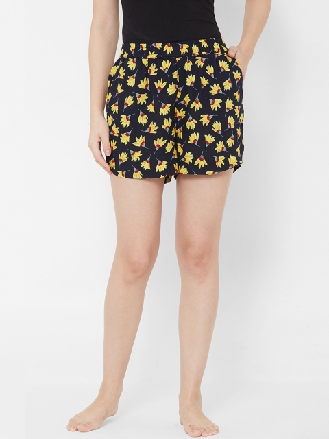 

Mystere Paris Women Navy Blue Printed Lounge Shorts