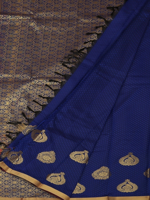 

Pothys Blue & Gold-Toned Art Silk Woven Design Saree